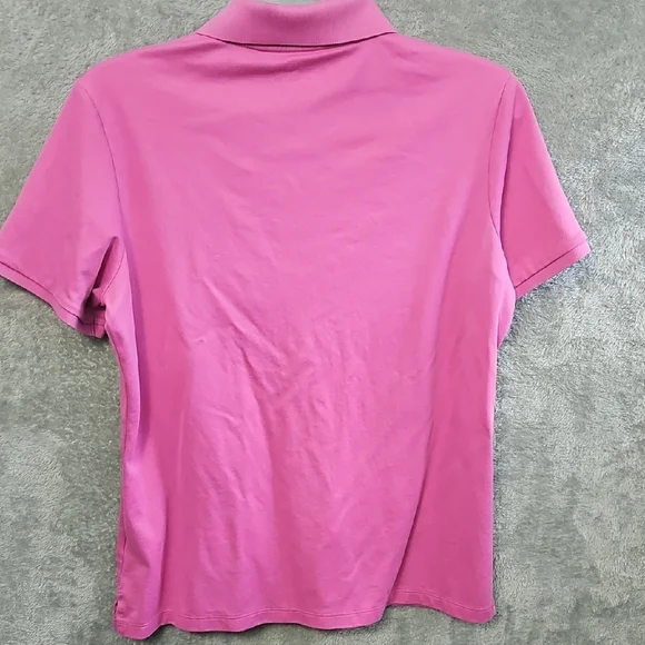 Lady Hogan Pink Polo Shirt Hydro Dri Sz XL active Wear Made In Peru - Picture 7 of 8